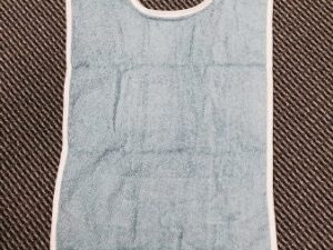 Reusable Adult Bib, Blue, hook-and-loop closure - Image 1