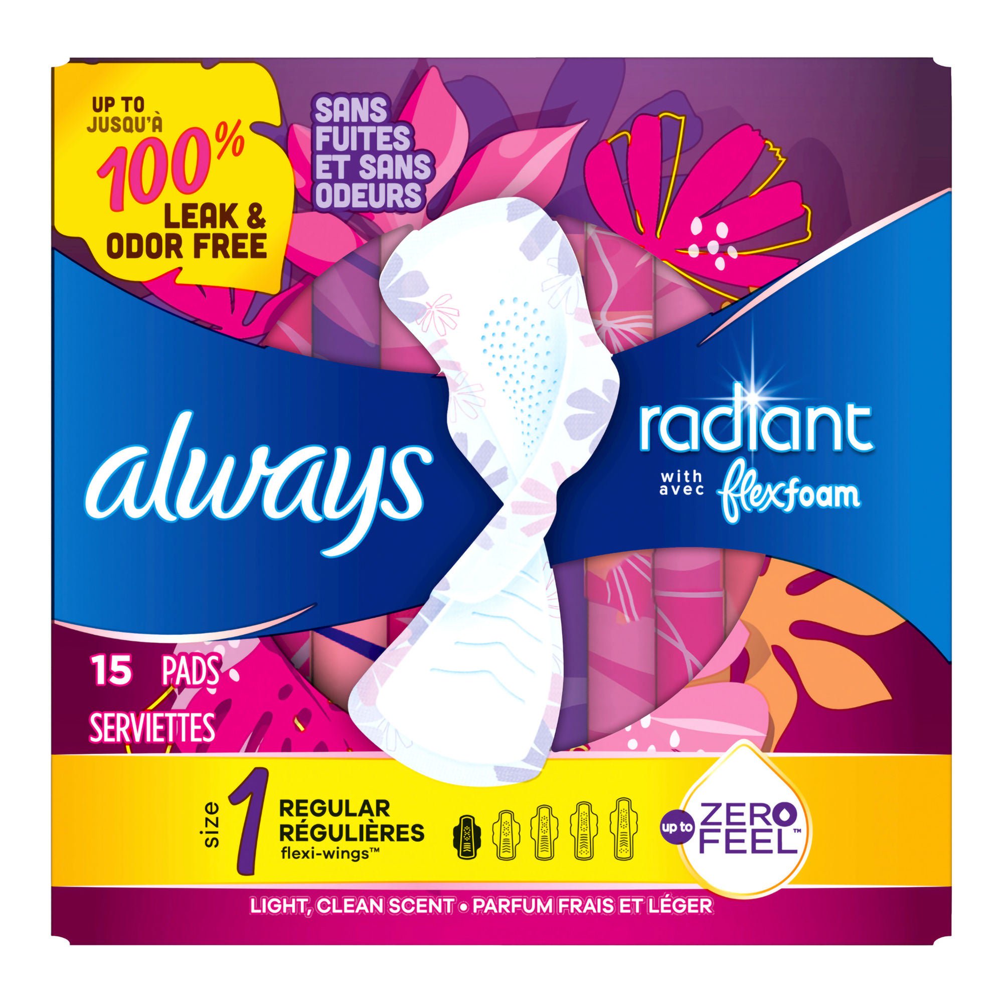 Always? Radiant Regular Pads, Size 1