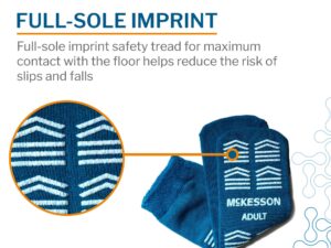 McKesson Slipper Socks, Single Tread, Adult, Teal - Image 4