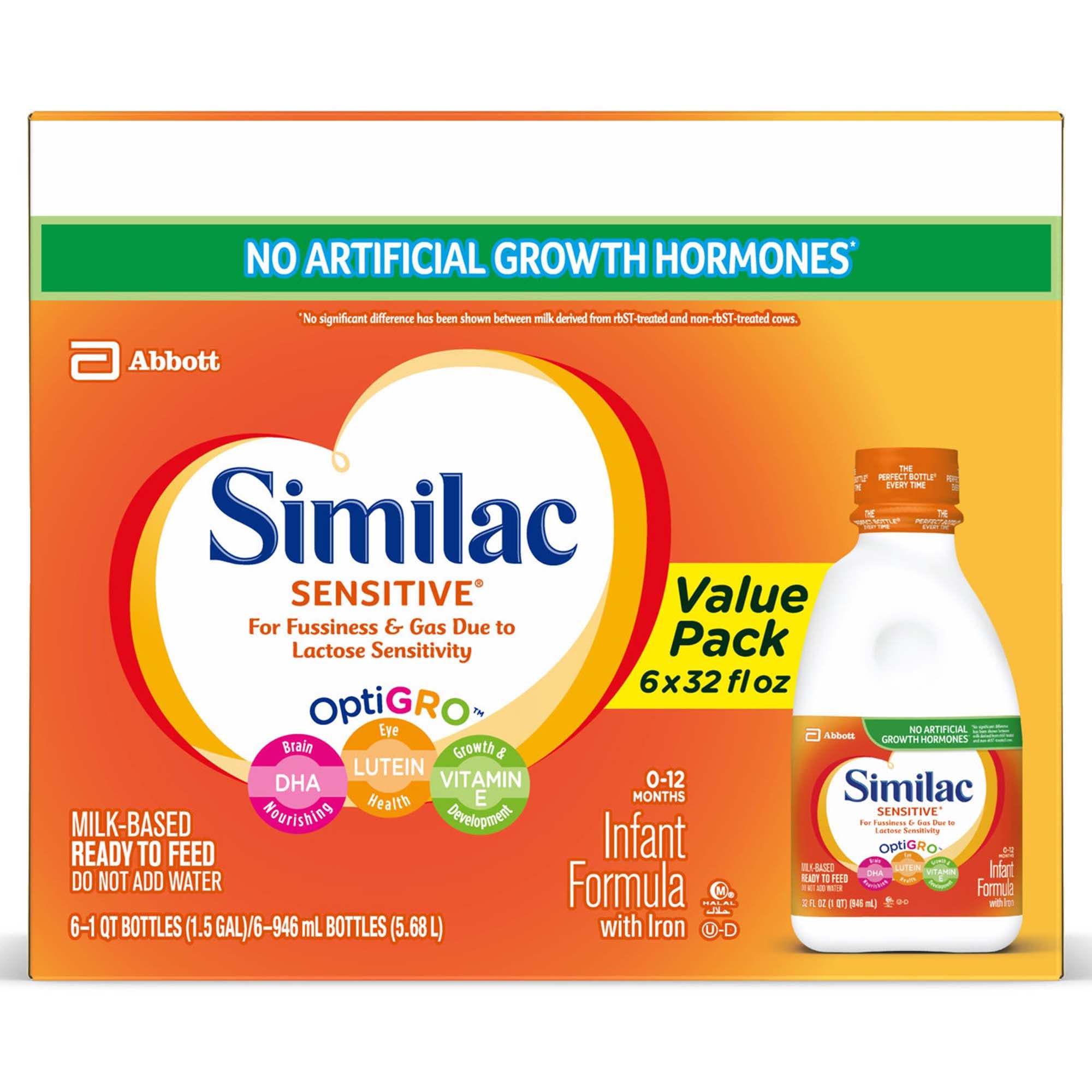 Similac? Sensitive? Ready to Use Infant Formula, 1-quart bottle