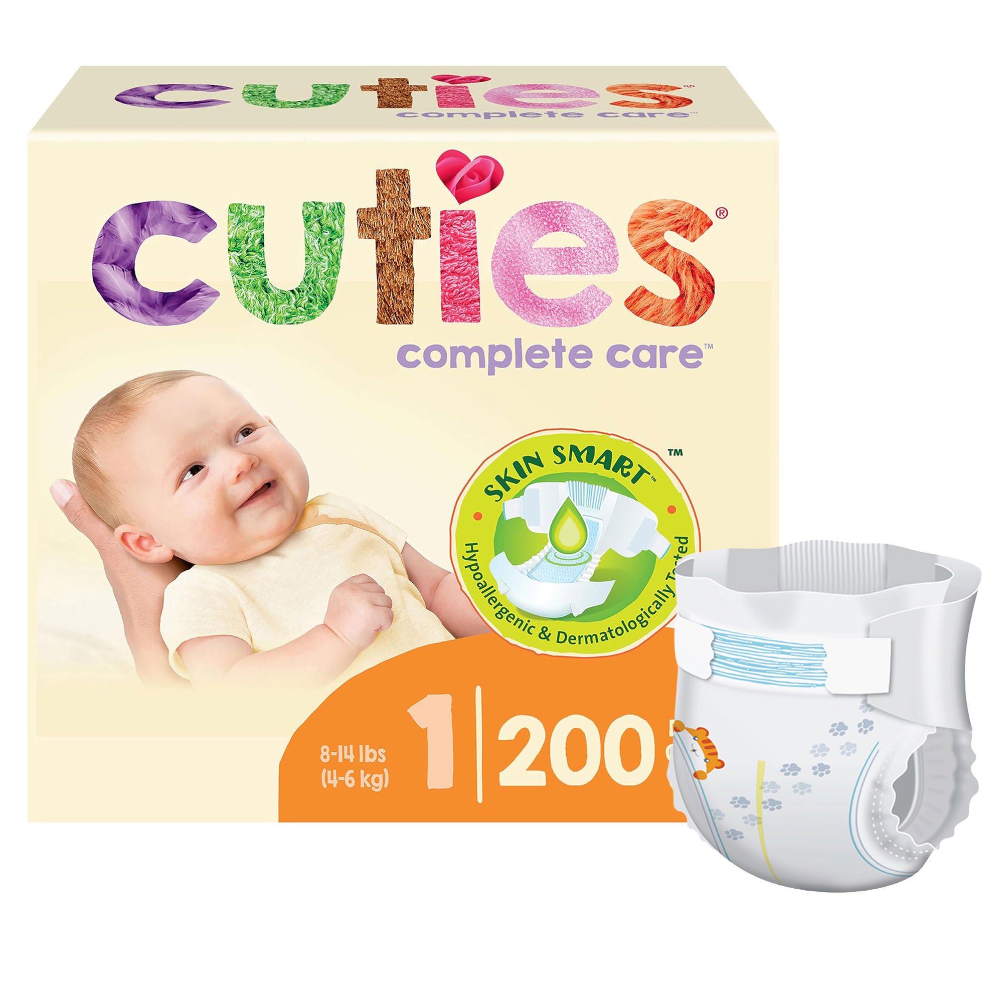 Cuties? Complete Care Diapers, Size 1