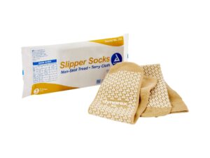 dynarex? Single Tread Slipper Socks, Extra Large, Beige - Image 1