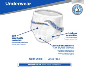 Attends? Care Adult Moderate Absorbent Underwear, Medium, White - Image 2