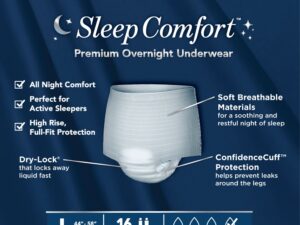 Attends? Sleep Comfort Premium Overnight Underwear, Large, 44 ? 58 Inches - Image 7