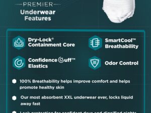 Attends? Premier Underwear, Heavy Absorbency, Medium, 34 to 44 Inch Waist/Hip - Image 8