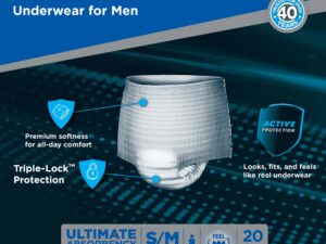 Attends? Discreet Men's Underwear, Level 5, Small / Medium - Image 9