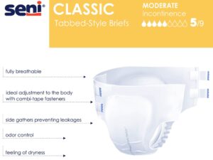Seni Classic Incontinence Briefs for Men and Women, Moderate Absorbency, Regular - Image 5
