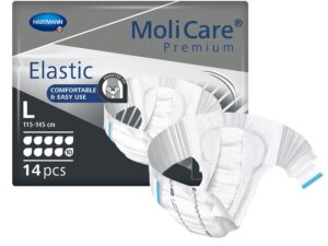 MoliCare? Premium Elastic 10 Drop Absorbency Incontinence Briefs, Large - Image 1