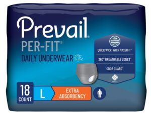 Prevail? Per-Fit? Men Adult Moderate Absorbent Underwear, Large, White - Image 1