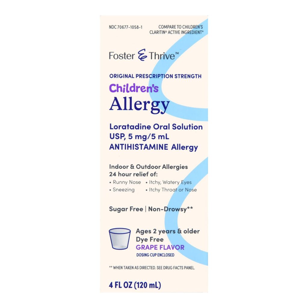 Foster & Thrive? Children's Allergy Loratadine Oral Solution, Grape Flavor