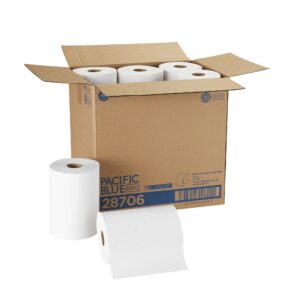 Pacific Blue Basic? White Paper Towel, 7-7/8 Inch x 350 Foot, 12 Rolls per Case - Image 1