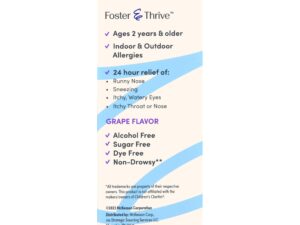 Foster & Thrive? Children's Allergy Loratadine Oral Solution, Grape Flavor - Image 4
