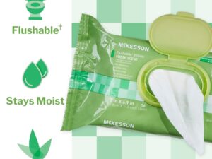 McKesson Flushable* Wet Wipes - Scented, 96 Wet Wipes per Pack - Image 2