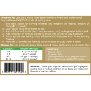 NanoVM® t/f Powder Pediatric Tube Feeding Formula, 275-gram jar - Image 2