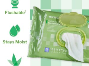 McKesson Flushable* Wet Wipes XL - Unscented, 96 Wet Wipes per Pack - Image 2