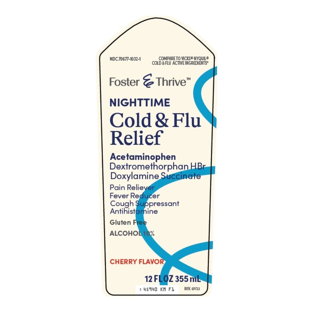 Foster & Thrive? Nighttime Cold & Flu Liquid Relief, Cherry flavor