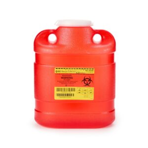 BD Red Sharps Container, 6.9 Quart, 9.4 x 11.5 x 5.3 Inch - Image 1