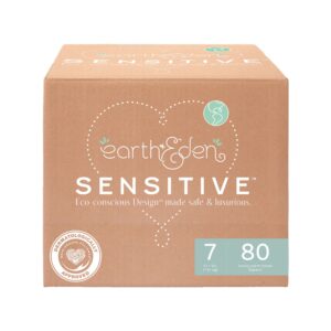 Earth & Eden Sensitive Baby Diapers, Size 7 for Babies Weighing 41+ lbs. - Image 1