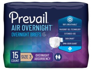 Prevail Air? Overnight Briefs Overnight Absorbency, Size 3 - Image 1