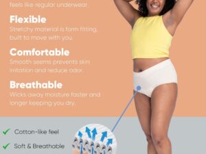 Nexwear Women's Pull-On Absorbent Underwear, Large, Tan - Image 5