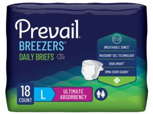 Prevail? Breezers? Ultimate Absorbency Incontinence Briefs, Large - Image 1