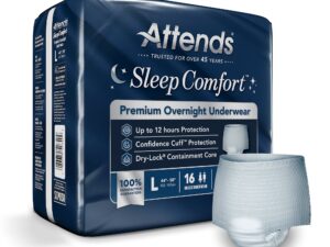 Attends? Sleep Comfort Premium Overnight Underwear, Large, 44 ? 58 Inches - Image 1